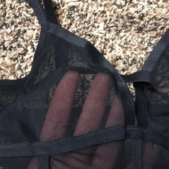 Auden ๐ Black Lace Unlined Long Line Bralette Size XS | NWT - Picture 4 of 7